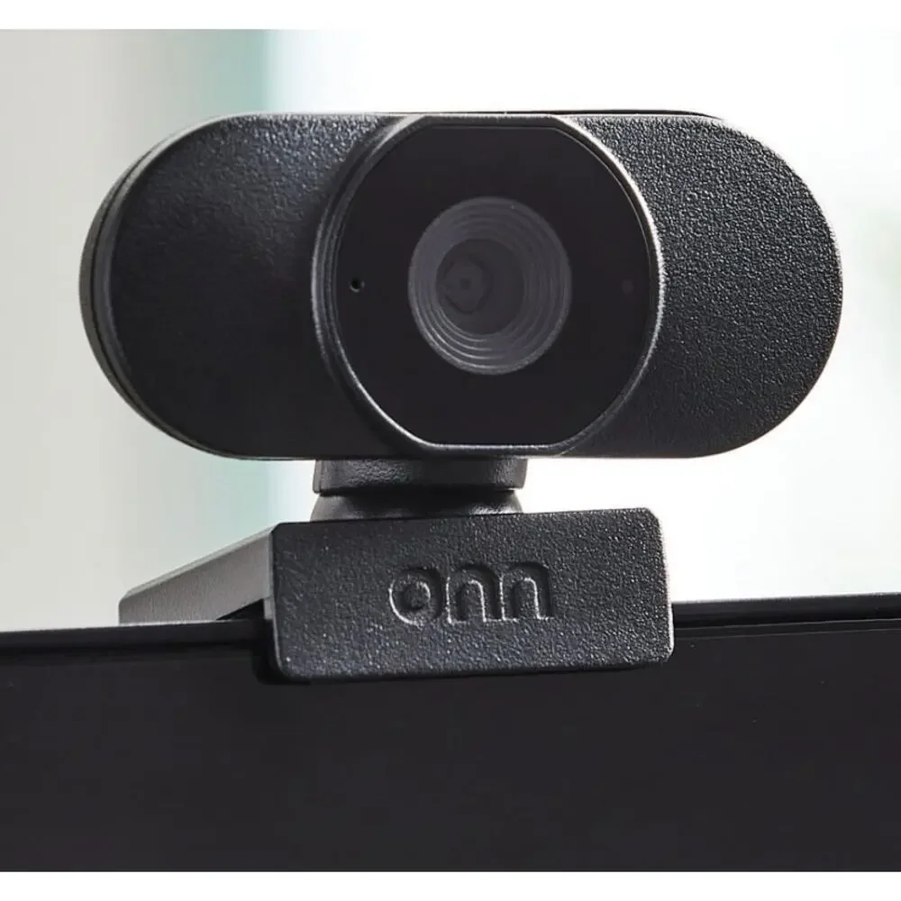 onn 1440P Webcam with Autofocus and Built-in Microphone, Adjustable, Black